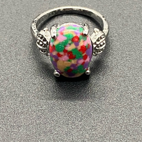 Item 185 Muti Colored Gem Ring Sz 6 - Picture 2 of 4